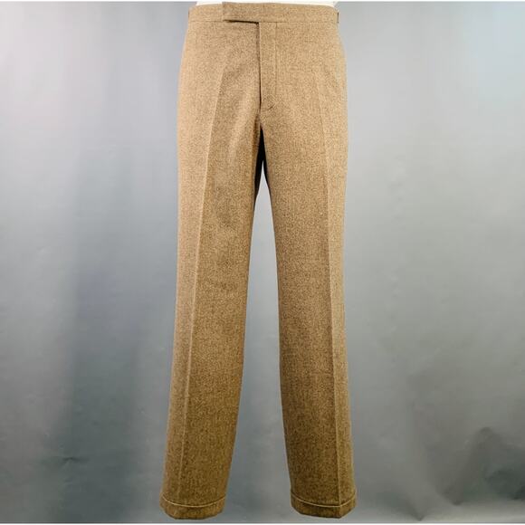 POLO by RALPH LAUREN Size 42 Long Brown Herringbone Virgin Wool Suit - Picture 5 of 15